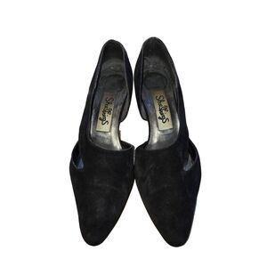 Shoe Strings Women's Size 6.5M Black Suede D'Orsay Heel